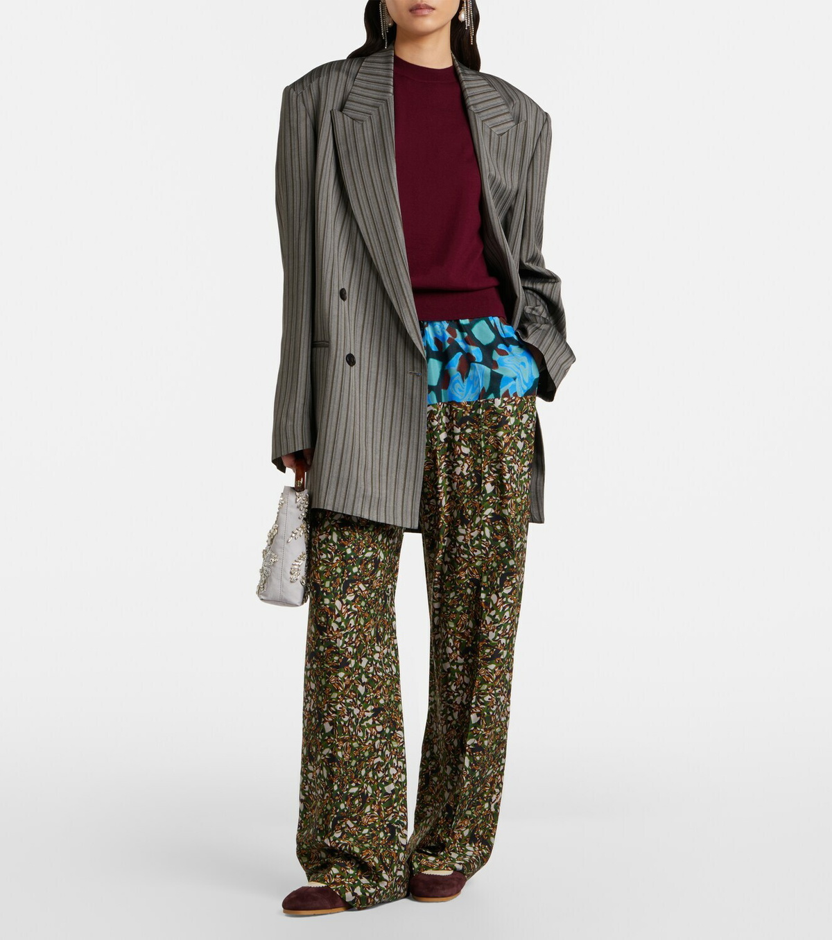 Dries Van Noten Leather-trimmed suede sneakers