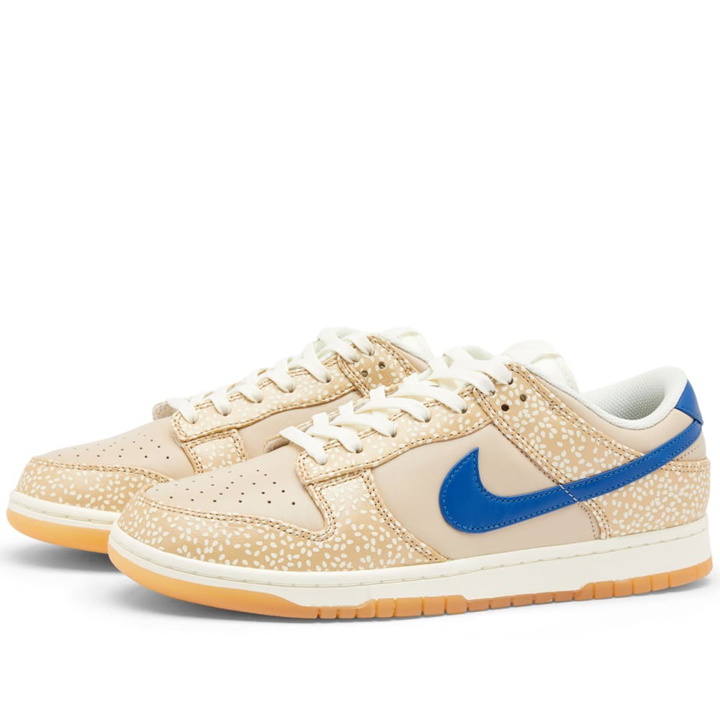 Photo: Nike Men's Dunk Low PRM Sneakers in Sesame/Blue Jay-Sail/Sanddrift