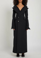 A.W.A.K.E Mode Off-the-shoulder Maxi Blazer Dress Black