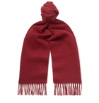 Anderson & Sheppard - Fringed Cashmere Scarf - Red
