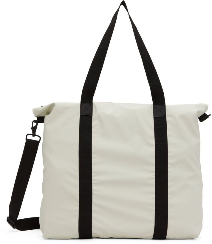Photo: RAINS Off-White Waterproof Canvas Tote