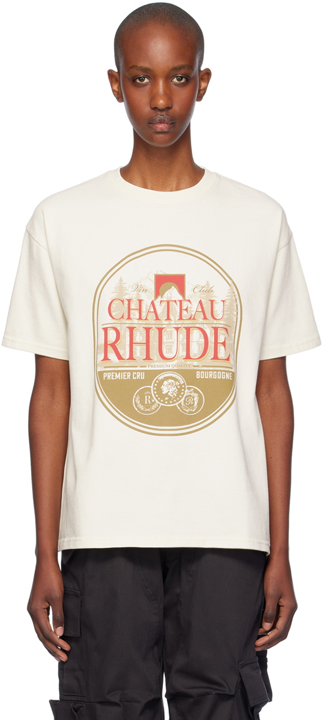 【関税込み】Rhude オフホワイト Runway クレスト Tシャツ Rhude Off-White Runway Crest T-shirt | ssense | REVERSIBLE