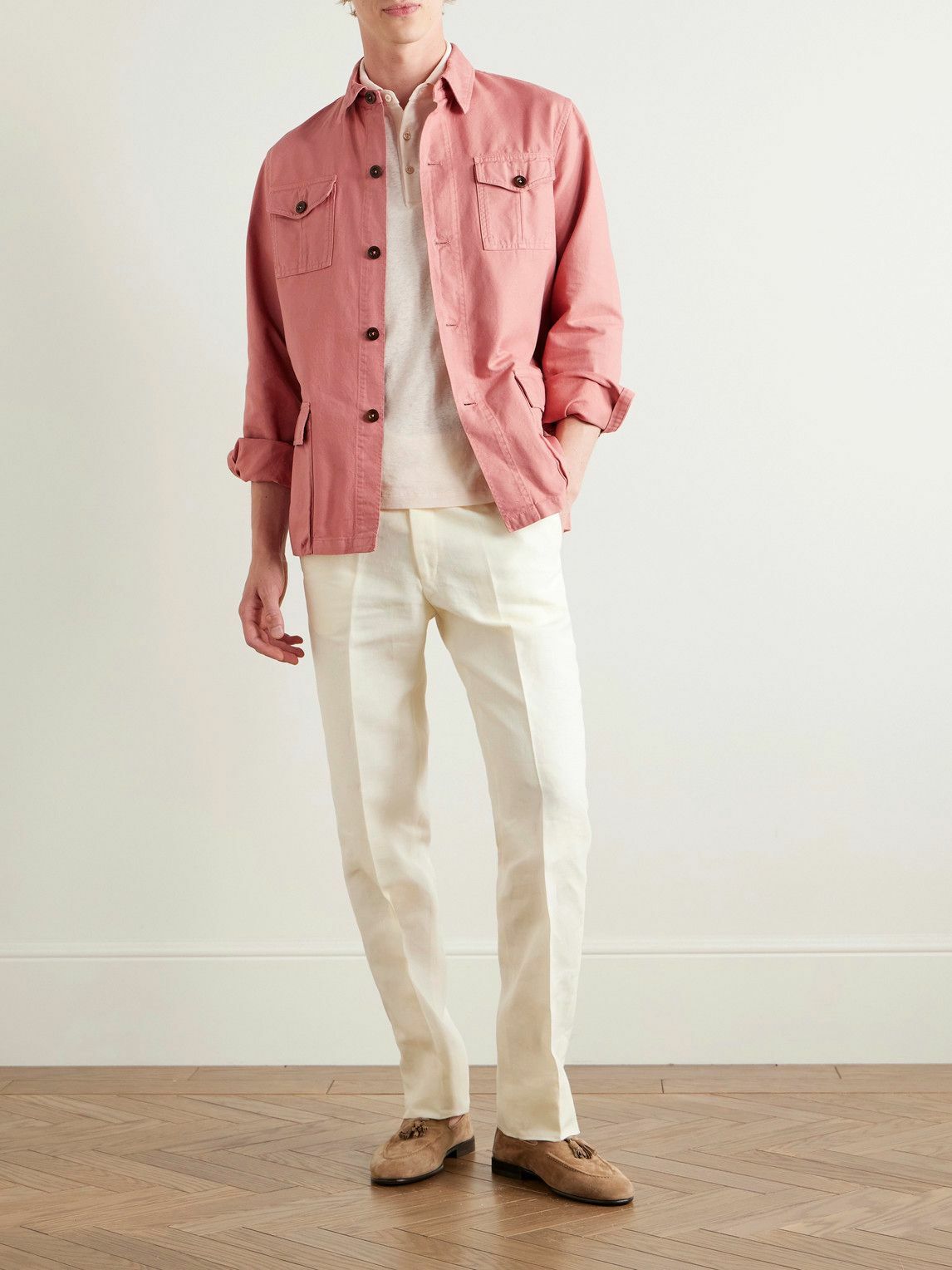 Sid Mashburn - Pigment-Dyed Cotton-Canvas Overshirt - Pink