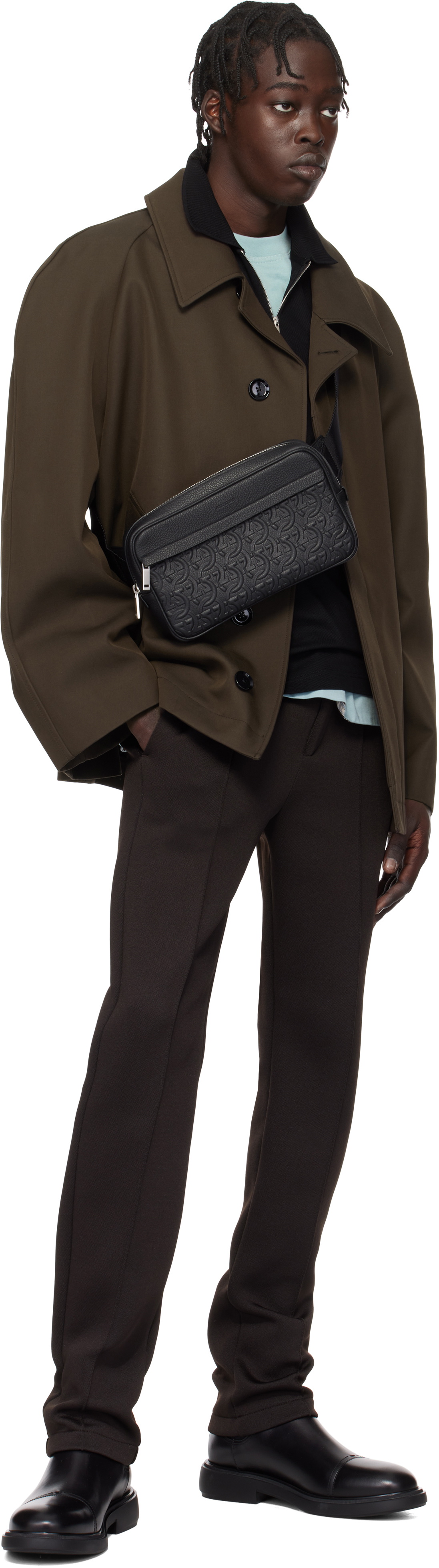 Ferragamo Black Gancini Belt Bag