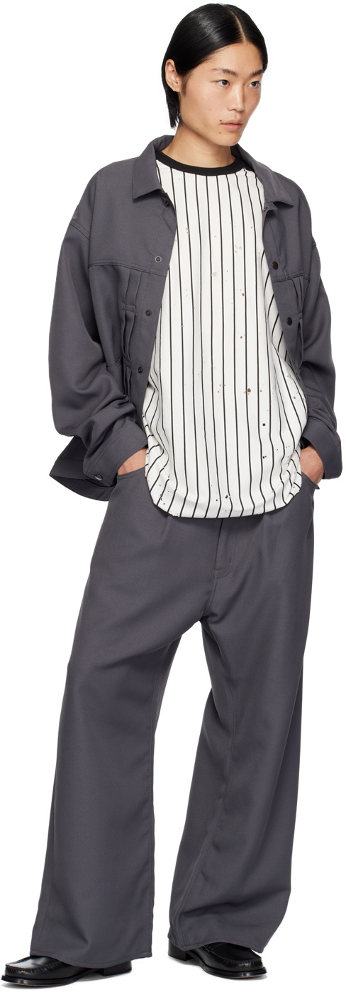 JieDa Gray Press-Stud Jacket