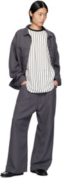 JieDa Gray Press-Stud Jacket