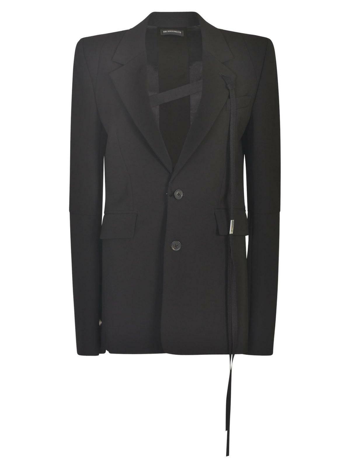 Ann Demeulemeester Black Wool and Cashmere Double-Breasted Coat