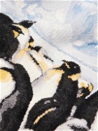 Alanui - Postcard From Antarctic Fringed Intarsia Wool-Blend Cardigan - Blue