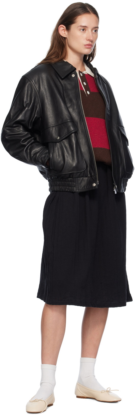 Dunst Black Oversized Leather Jacket Dunst