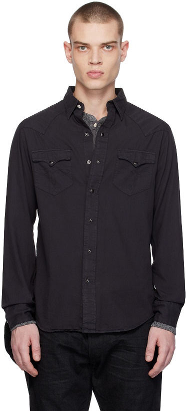 Photo: RRL Black Garment-Dyed Shirt