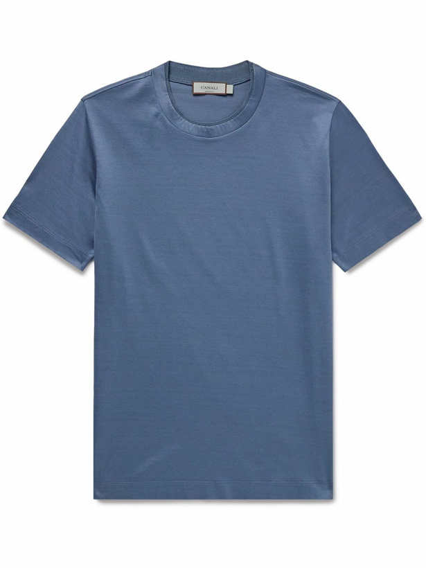 Photo: Canali - Cotton-Jersey T-Shirt - Blue
