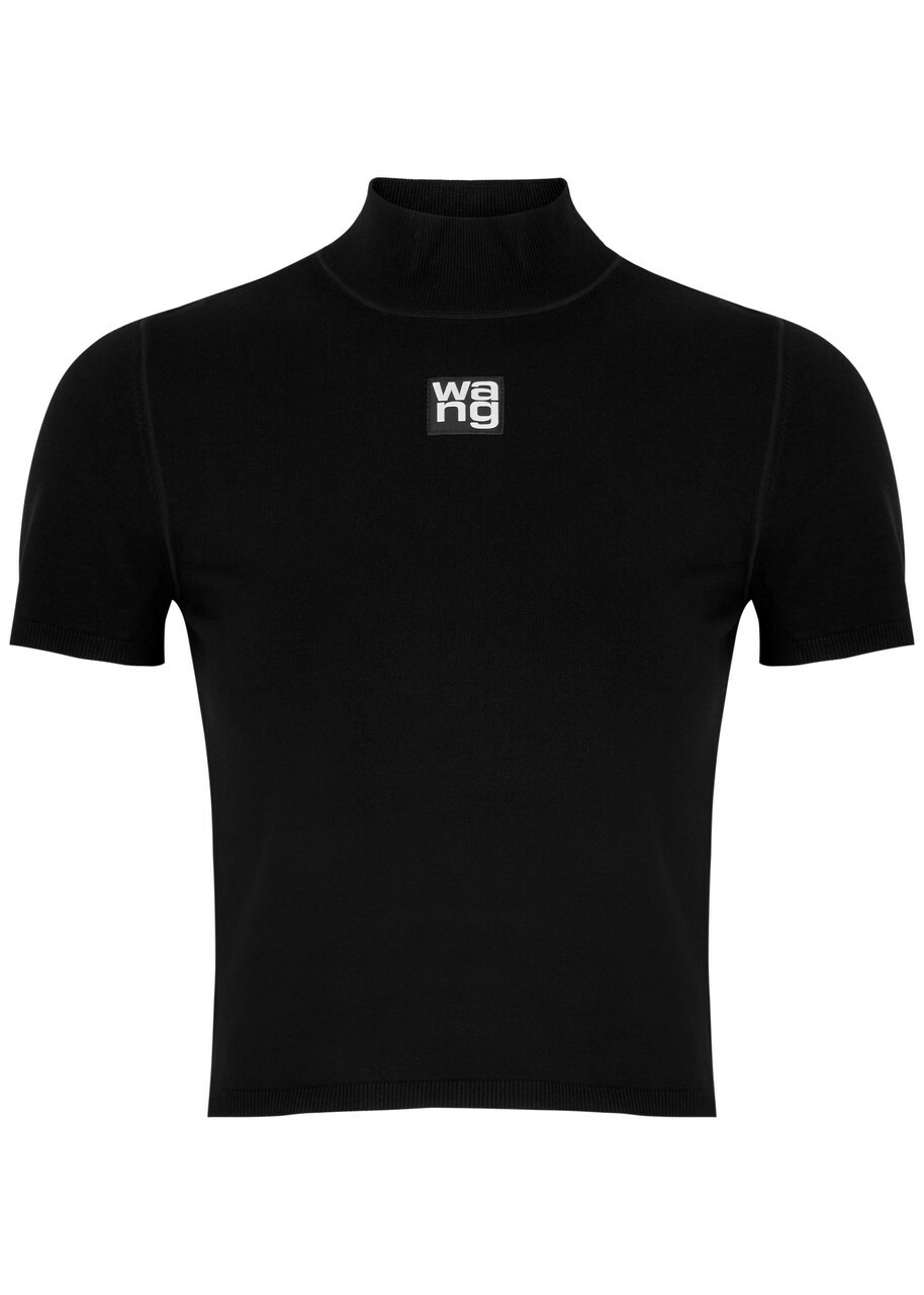 Alexanderwang.t Logo Stretch-knit top Black