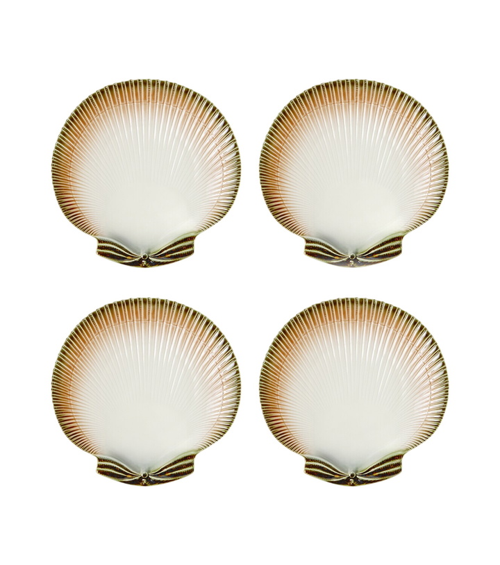 Photo: Bordallo Pinheiro Oyster & Scallops set of 4 ceramic dinner plates