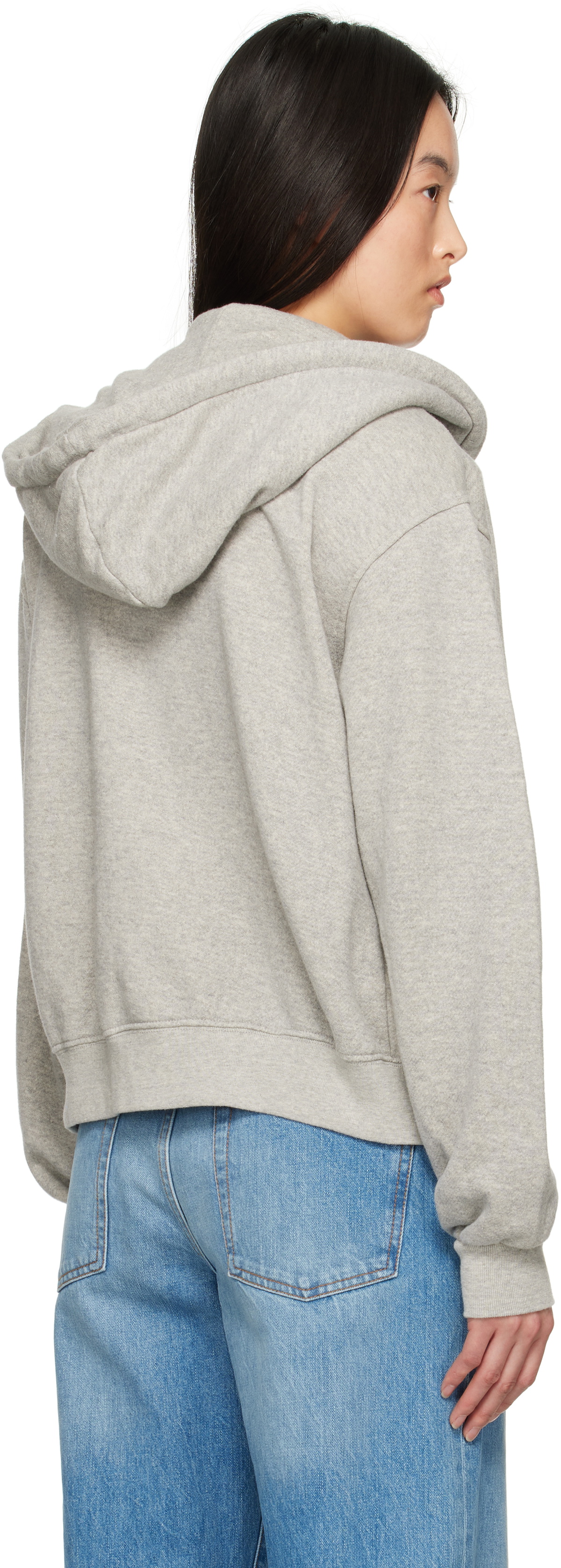 The Elder Statesman Gray Daily Zip Hoodie