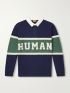 Human Made - Logo-Intarsia Wool-Blend Polo Sweater - Blue