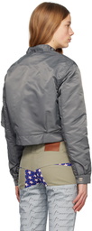 BARRAGÁN Gray Insulated Bomber Jacket