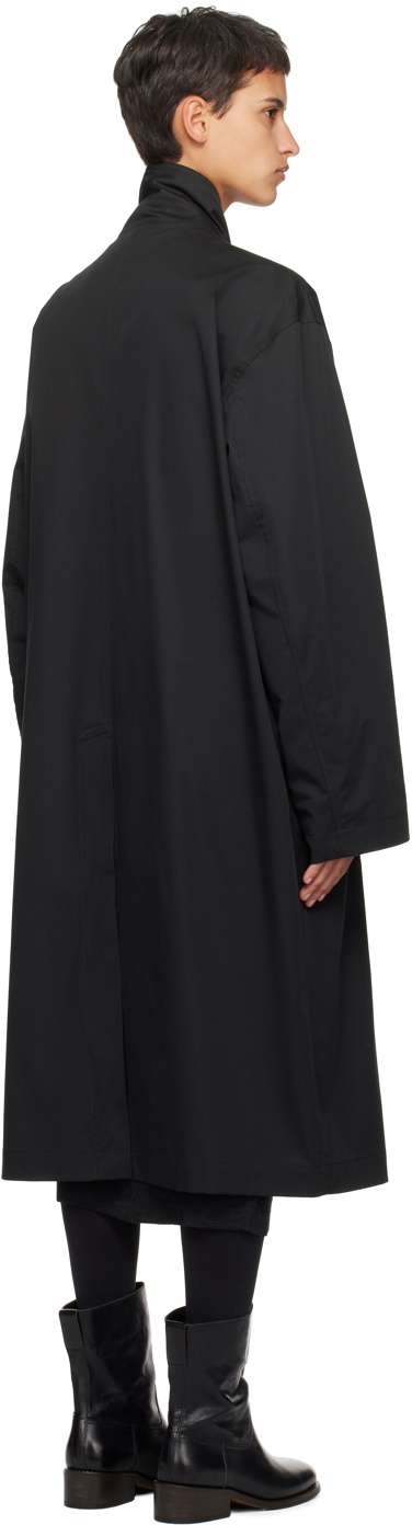 LEMAIRE Black Wrap Collar Trench Coat Lemaire