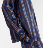 Asceno Maya striped silk charmeuse pajama shirt
