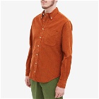 Gitman Vintage Men's Button Down Heavy Corduroy Shirt in Pumpkin