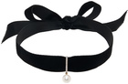 Mateo Black Velvet Pearl Choker