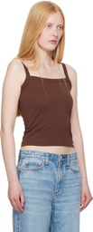 rag & bone Brown 'The Slub Square Neck' Tank Top