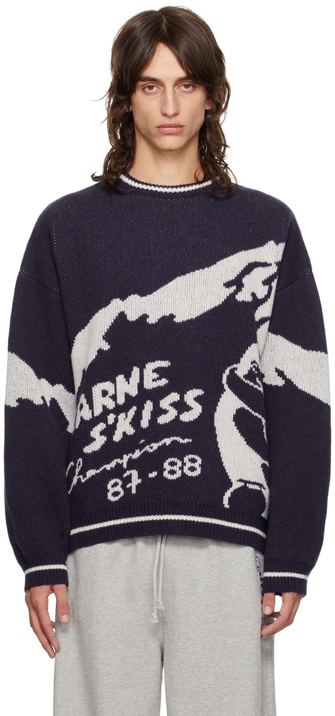 Carne Bollente Navy S Kiss Champions Sweater Carne Bollente