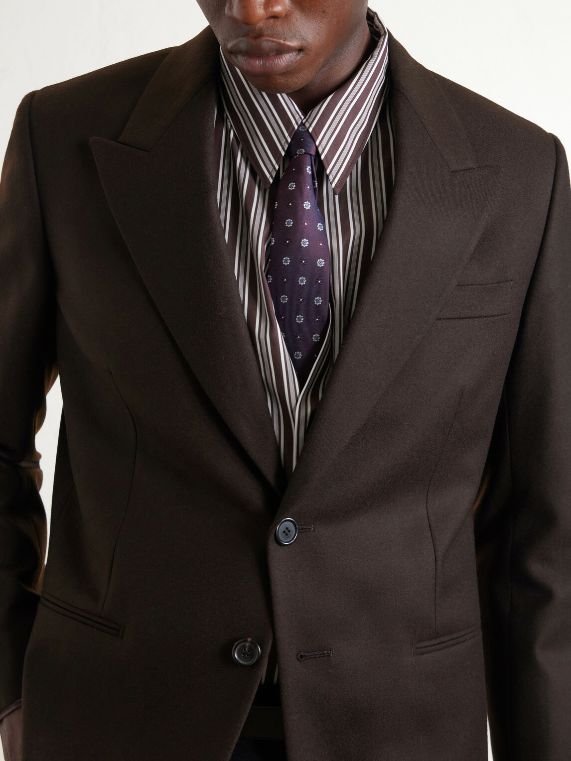 SAINT LAURENT - Wool Blazer - Brown