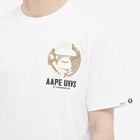 Men's AAPE BGU Camo Bones T-Shirt in White