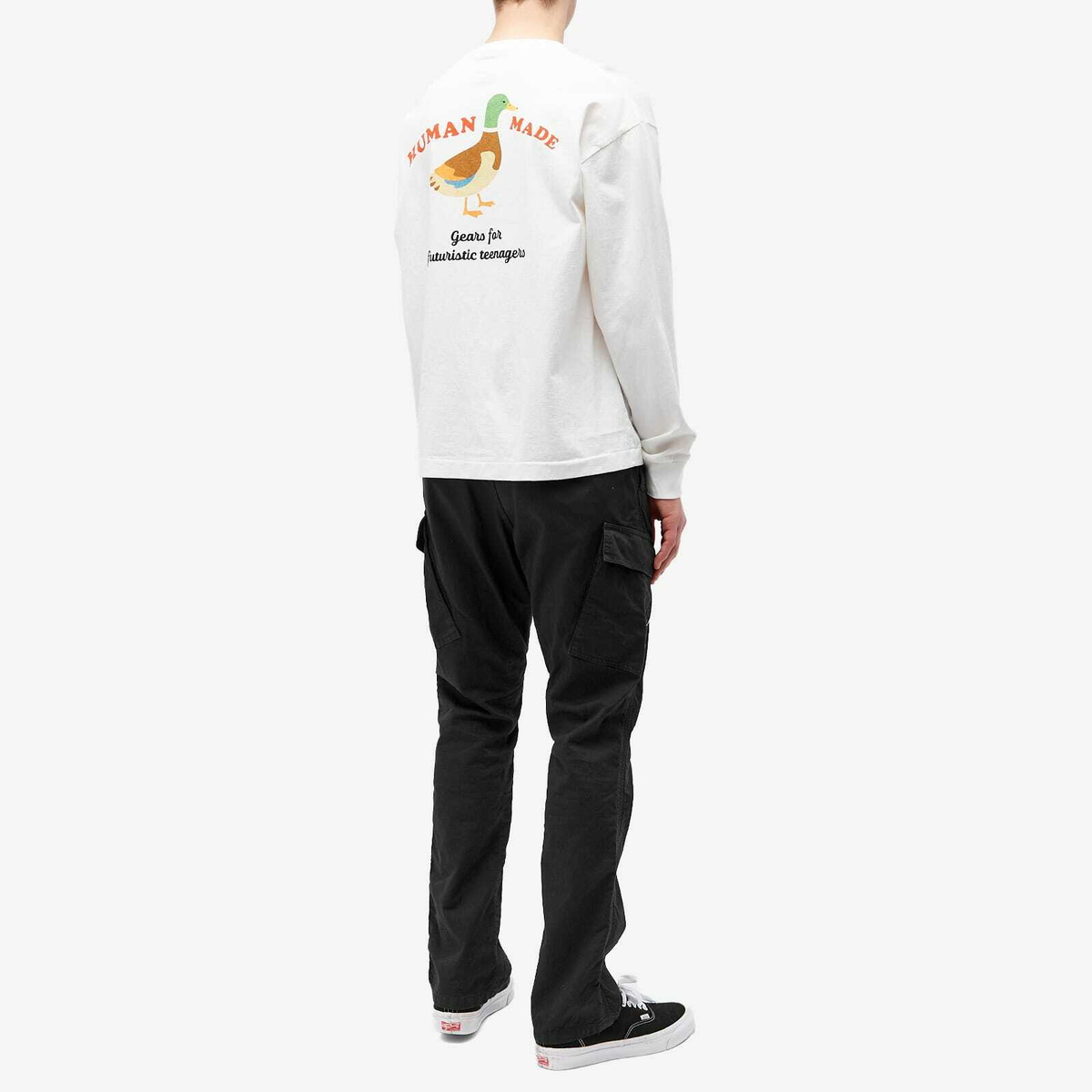 Human Made Men's Long Sleeve Duck T-Shirt in White Human Made