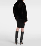 Nour Hammour Lyra scarf-detail shearling jacket