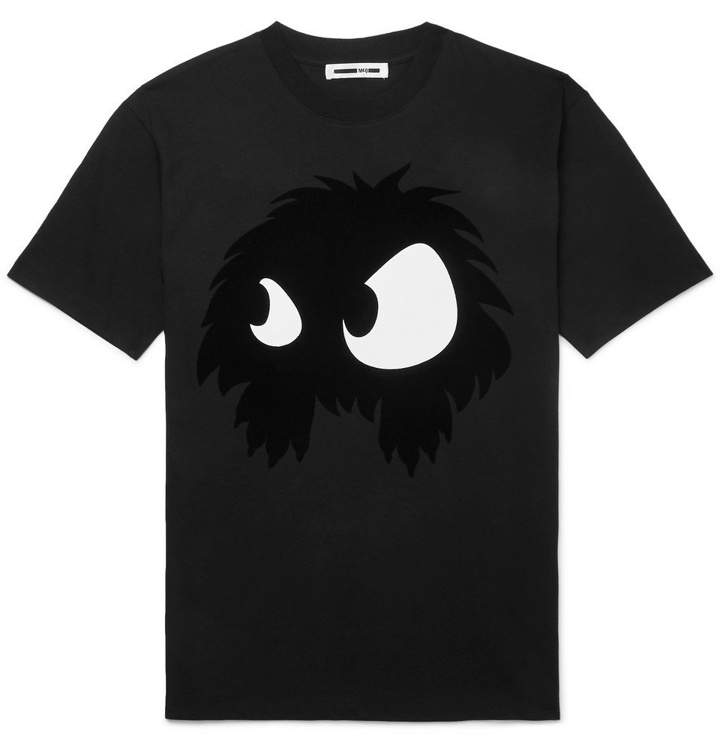 Photo: McQ Alexander McQueen - Mad-Chester Flocked Cotton-Jersey T-Shirt - Men - Black