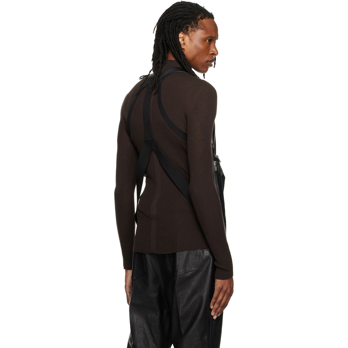 Rick Owens Black Tower Temple Leather Vest