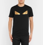 Fendi - Slim-Fit Appliquéd Cotton T-Shirt - Men - Black