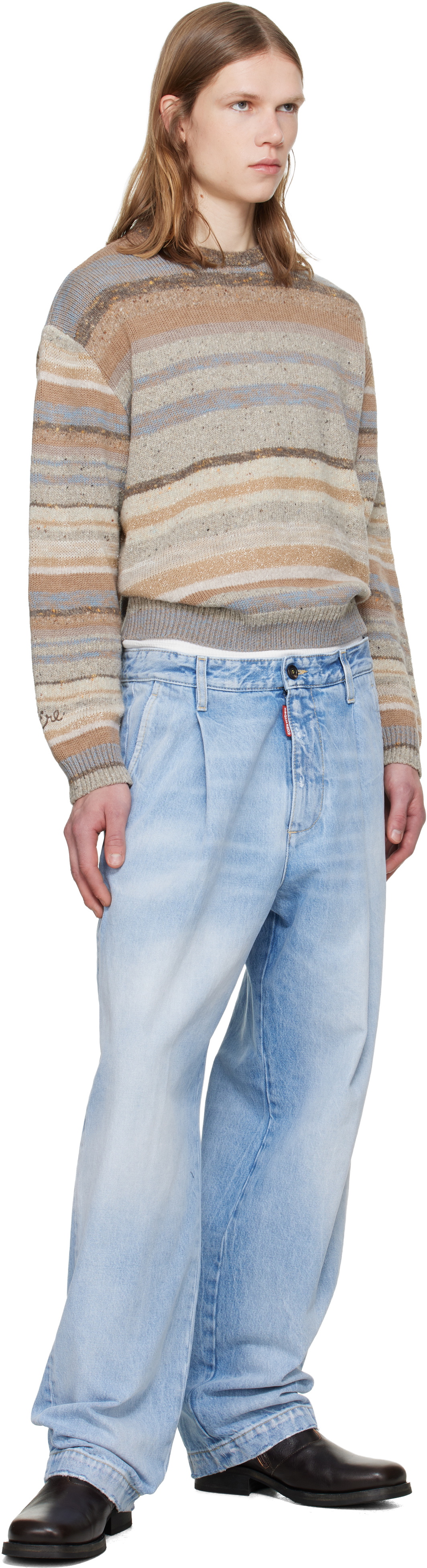 Dsquared2 Blue Light Clean Wash One Pleat Jeans