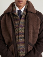 RRL - Shawl-Collar Fair Isle Wool Cardigan - Brown
