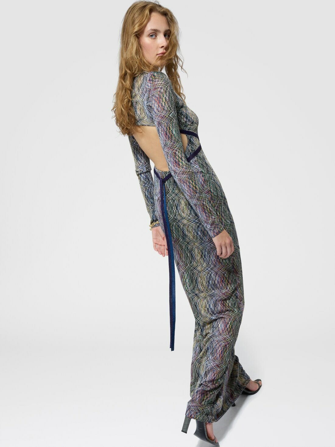 Missoni - Long space-dye viscose dress with open back, Women, Multicoloured