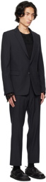 Dries Van Noten Navy Notched Lapel Suit