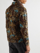 Séfr - Halva Embroidered Velvet Overshirt - Brown