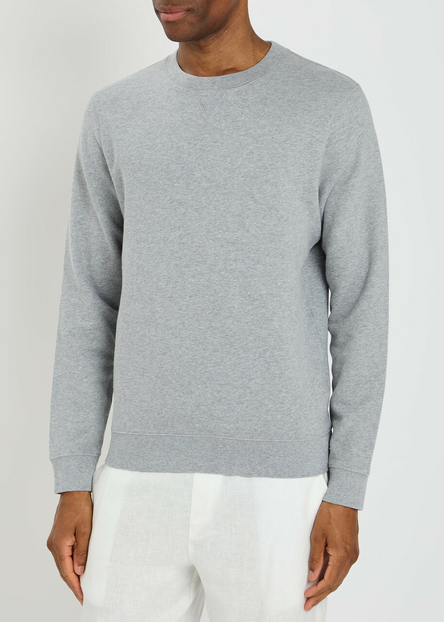 Sunspel Crew-neck Cotton Sweatshirt Grey