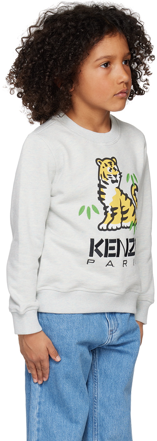 Kenzo Kids Gray Kenzo Paris Kotora Sweatshirt