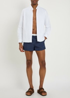 Ami Paris Logo-appliquéd Woven Swim Shorts Navy