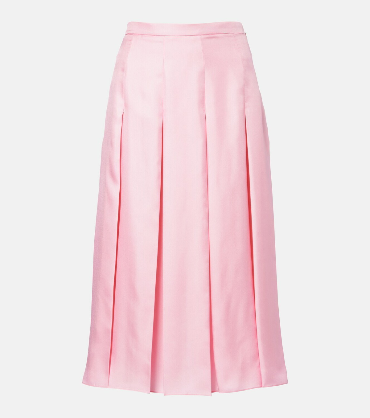 Gucci Pleated silk twill midi skirt