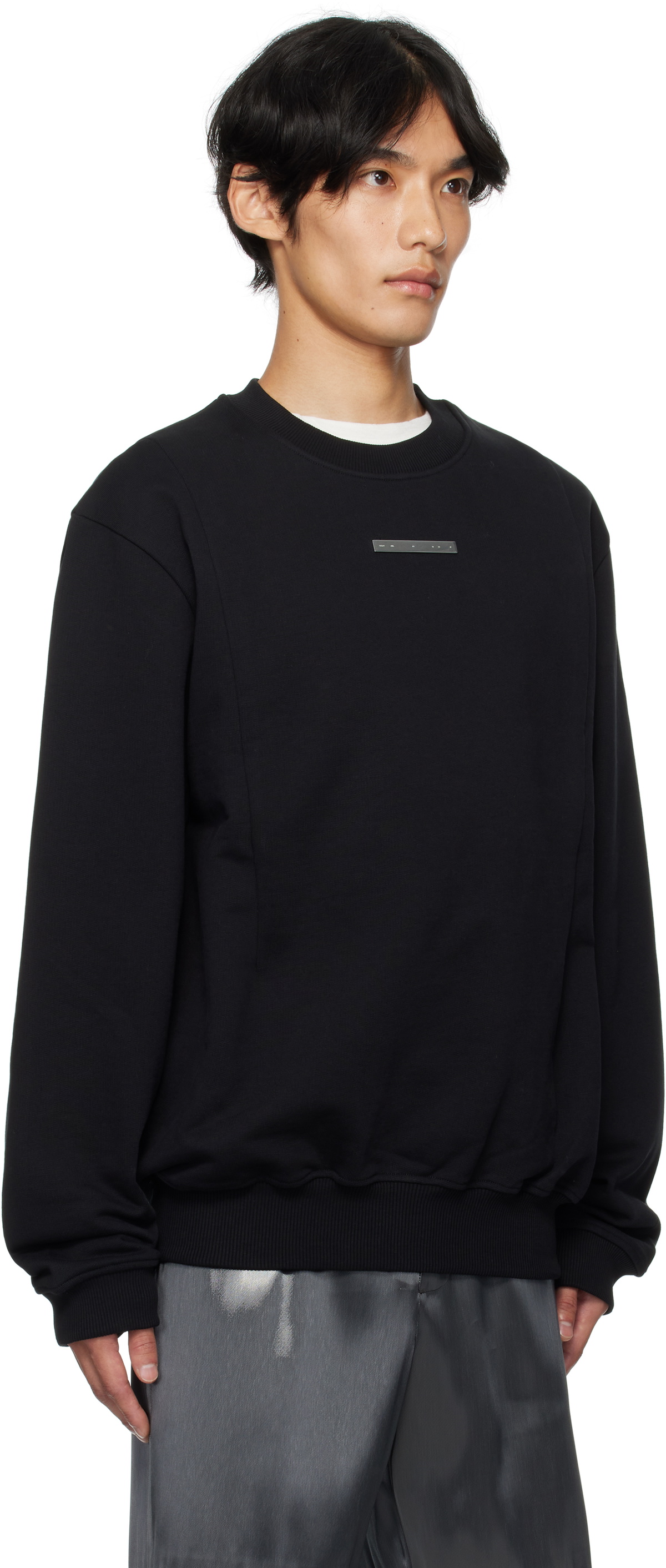 HELIOT EMIL Black Astrape Crewneck Sweatshirt