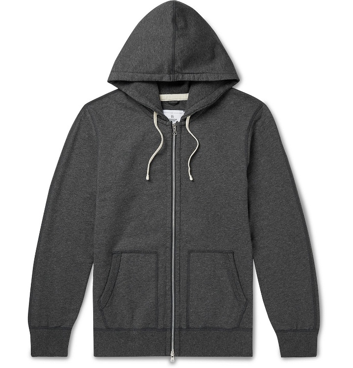 Photo: Reigning Champ - Mélange Loopback Cotton-Jersey Zip-Up Hoodie - Gray