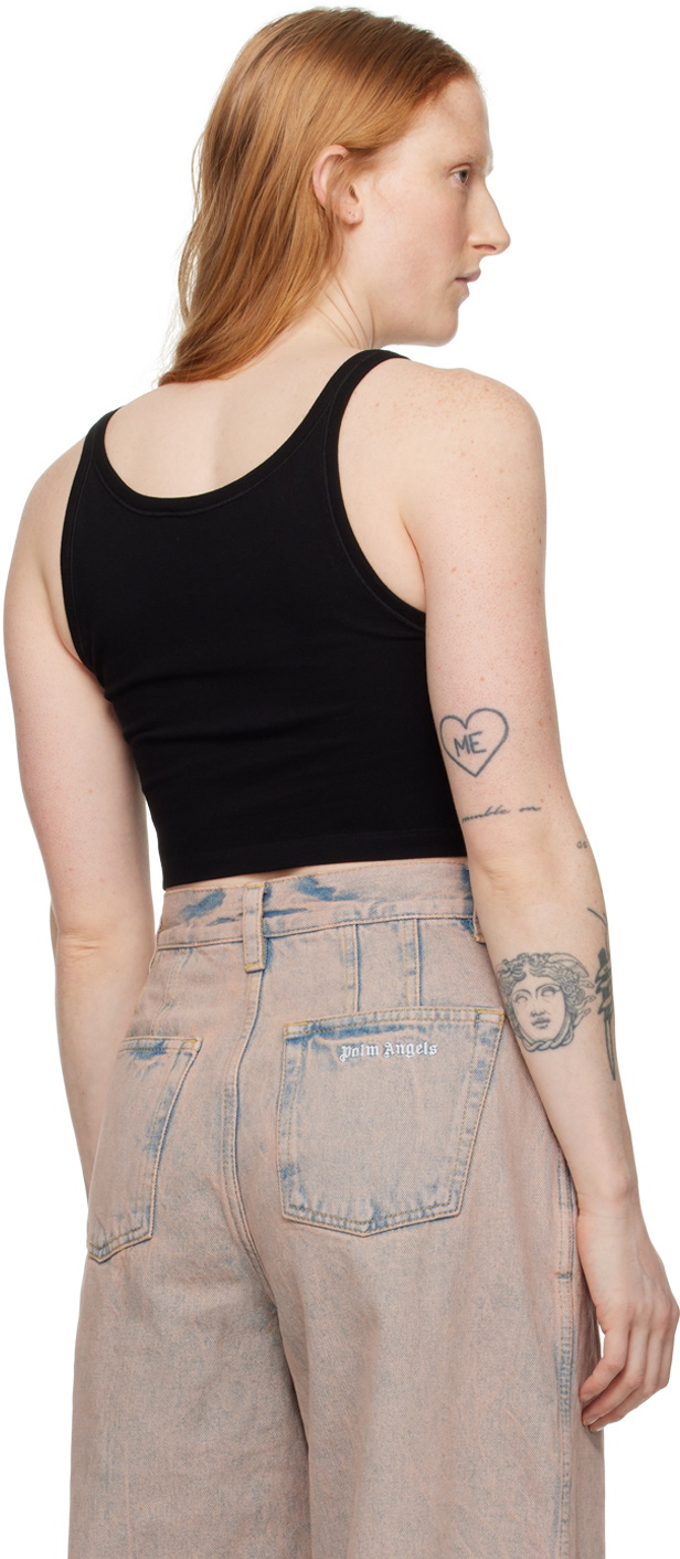 Palm Angels Black Cropped Tank Top