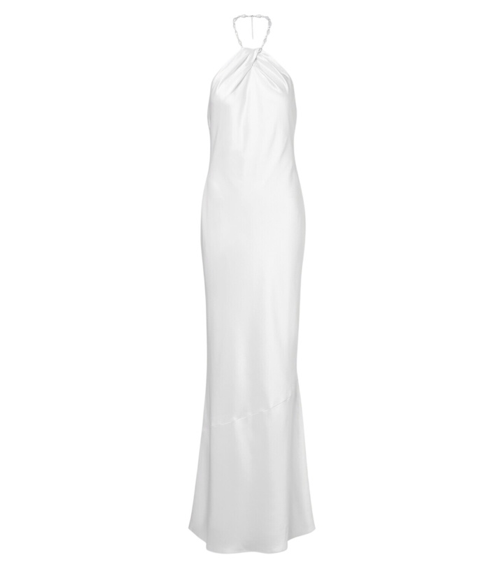 Photo: Retrofête Anat beaded halterneck satin maxi dress