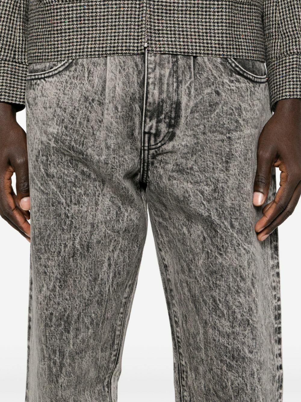 NOAH NY Black Mid-Rise Straight-Leg Jeans
