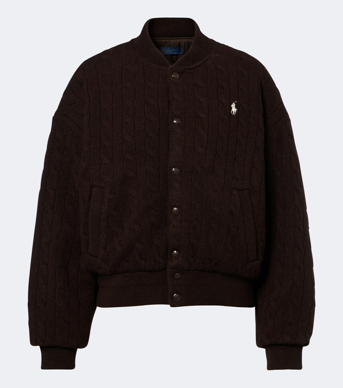 Polo Ralph Lauren Cable-knit wool and cashmere bomber jacket