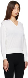 Nothing Written White Sane V-neck Sweater