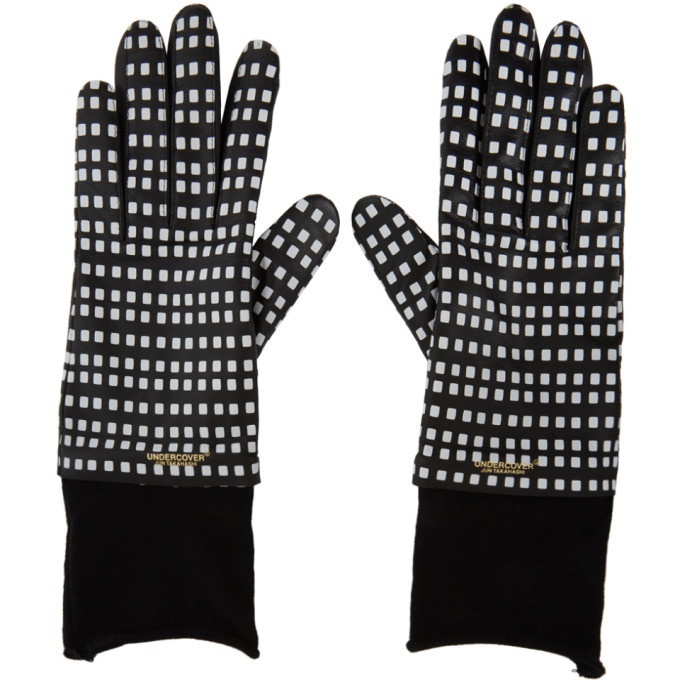 Photo: Undercover Black and White Sheepskin Printed Gloves